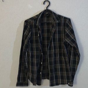 Brown and black flannel shirt